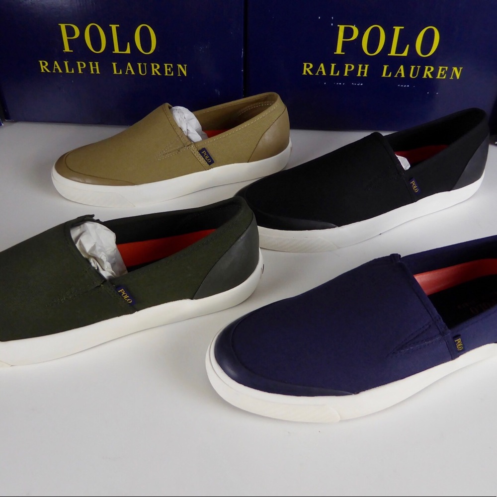 Polo Ralph Lauren Slip On Canvas Sneaker Shoe NIB - Picture 8 of 8